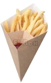 Kraft Chip Cones With Sauce Compartment