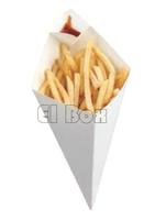 White Paper Cones/Fries Cone With Sauce Compartment